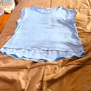 EUC Calvin Klein light blue short sleeve layered tshirt